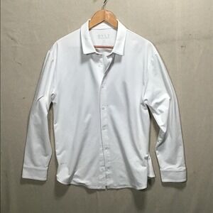 BYLT Premium Basics Lux Button Down Shirt Mens Large White Long Sleeve Stretch